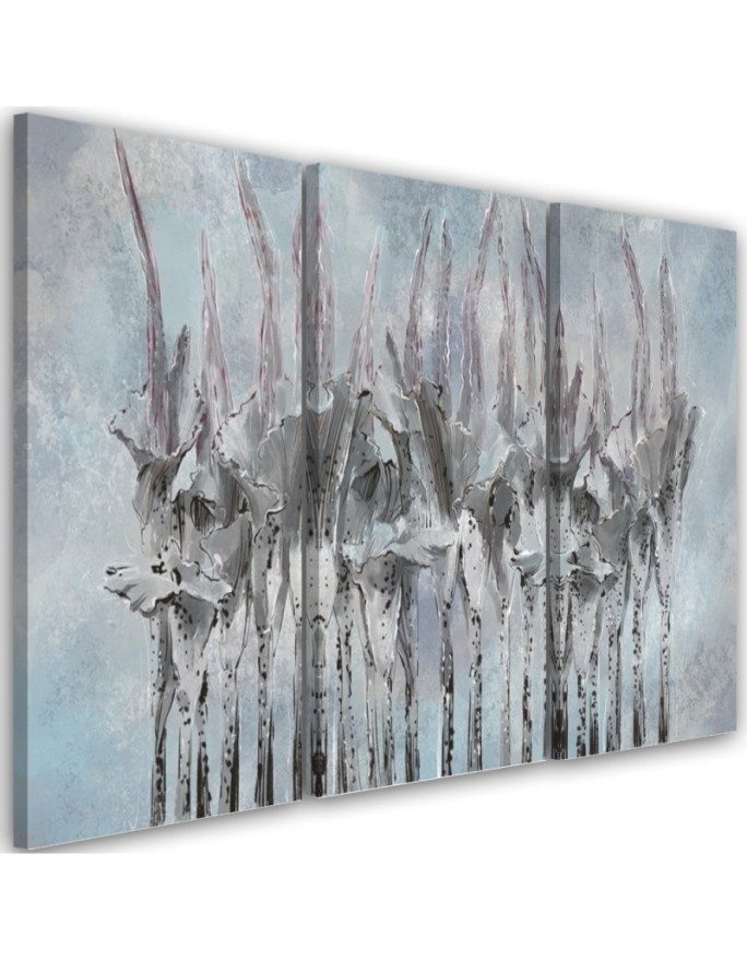Plants Flowers Abstract - Modern 3-part painting | FEEBY