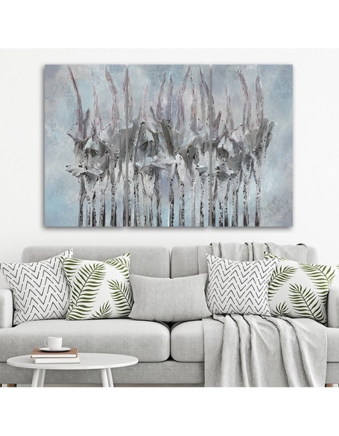 Plants Flowers Abstract - Modern 3-part painting | FEEBY