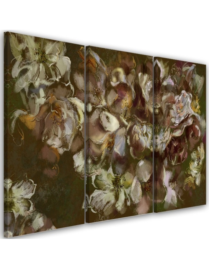 Iris flower - Triptych canvas painting | FEEBY