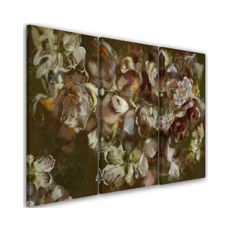 Iris flower - Triptych canvas painting | FEEBY