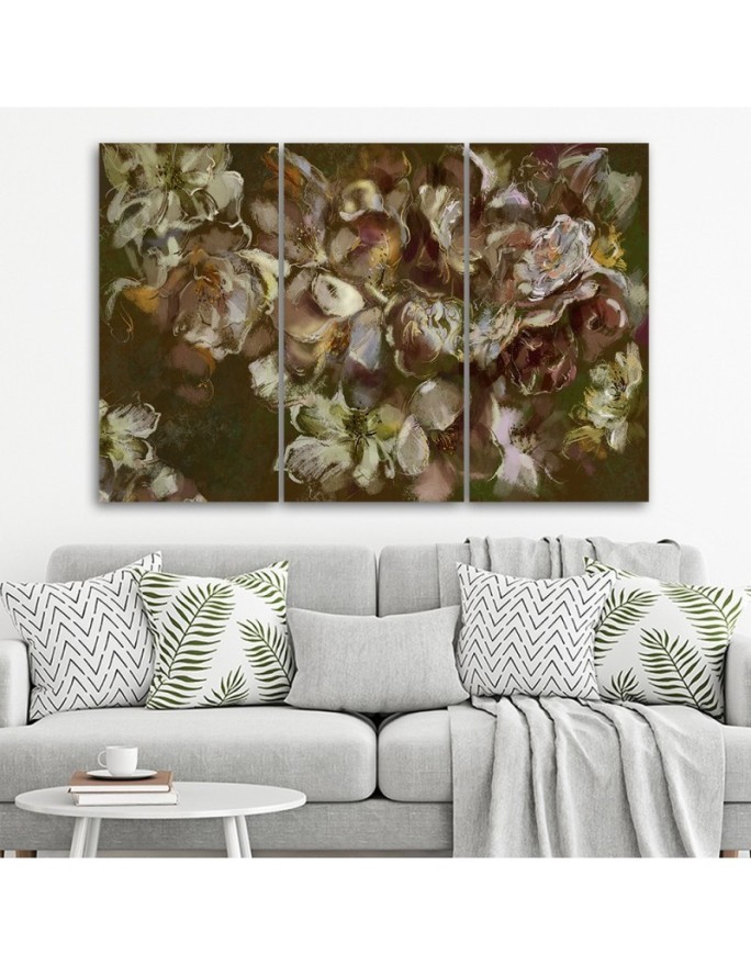 Iris flower - Triptych canvas painting | FEEBY