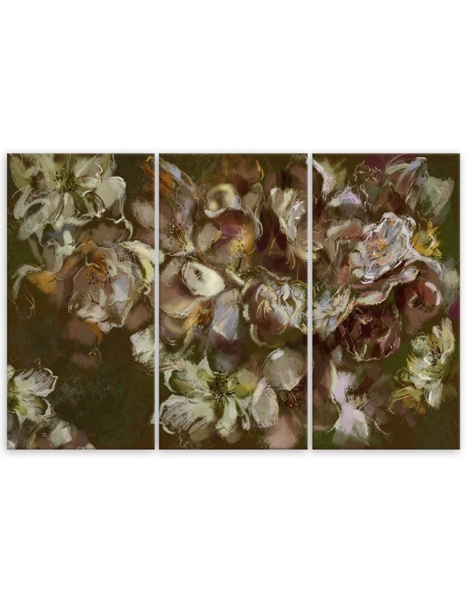 Iris flower - Triptych canvas painting | FEEBY