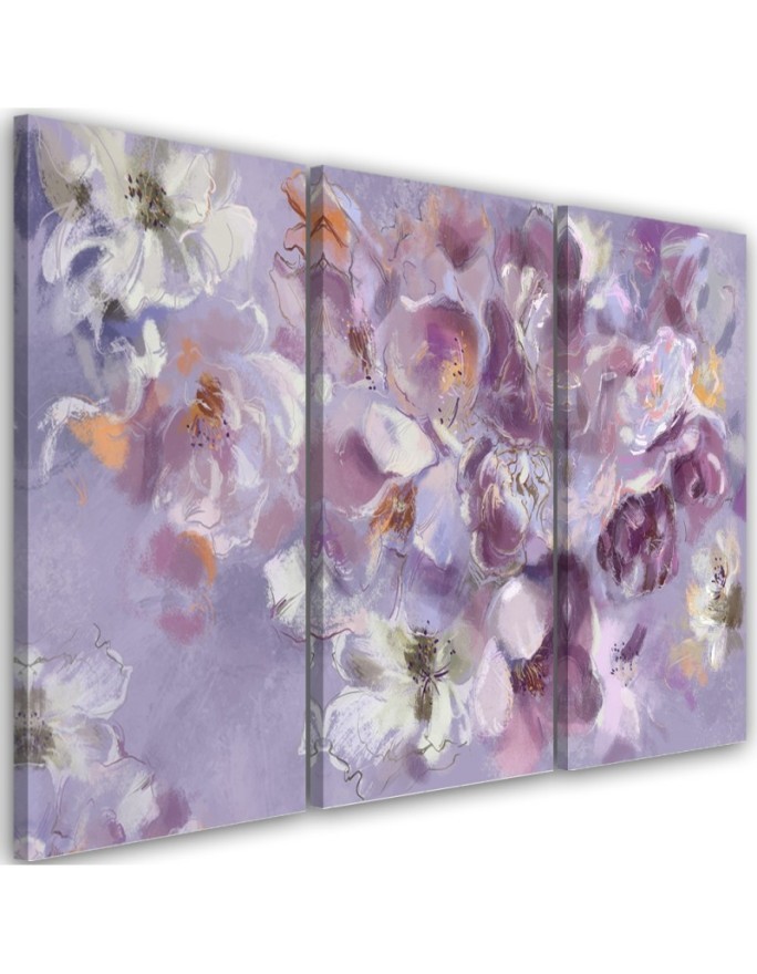 Iris flower - Triptych canvas painting | FEEBY