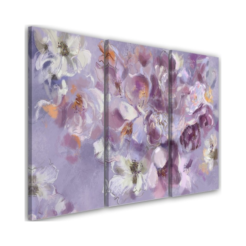 Iris flower - Triptych canvas painting | FEEBY