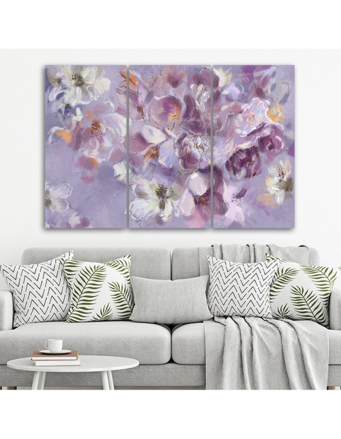 Iris flower - Triptych canvas painting | FEEBY
