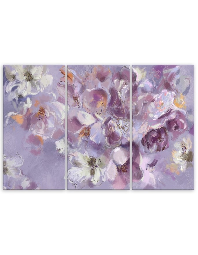 Iris flower - Triptych canvas painting | FEEBY