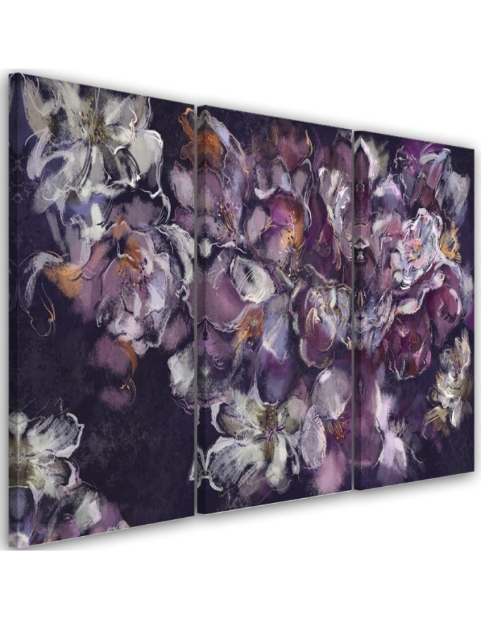 Iris flower - Triptych canvas painting | FEEBY