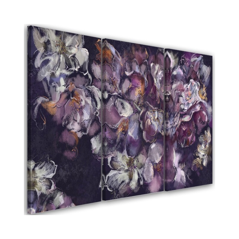 Iris flower - Triptych canvas painting | FEEBY