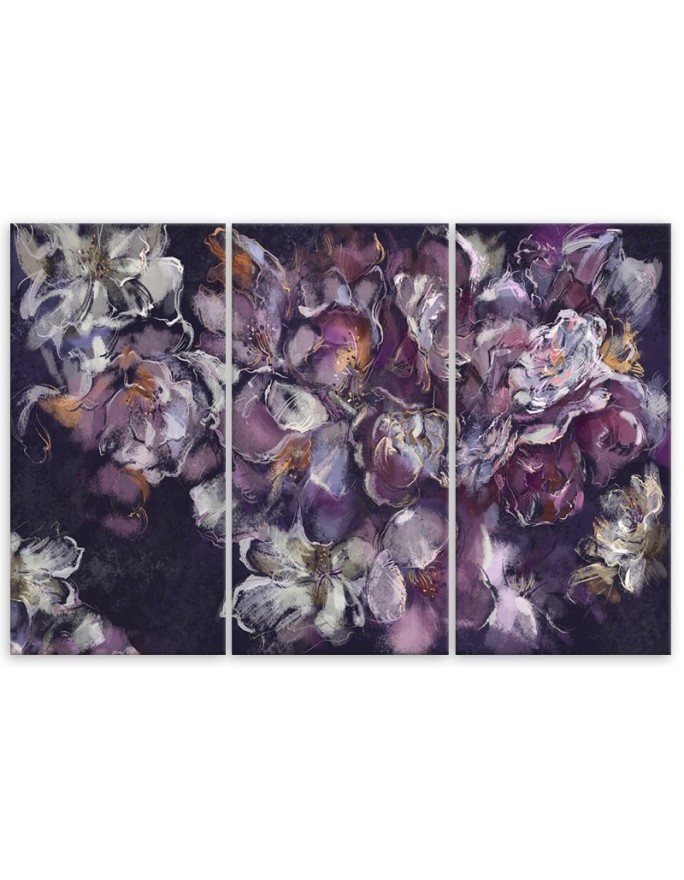 Iris flower - Triptych canvas painting | FEEBY