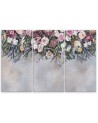 Canvas print - Bouquets of falling flowers on concrete background | FEEBY