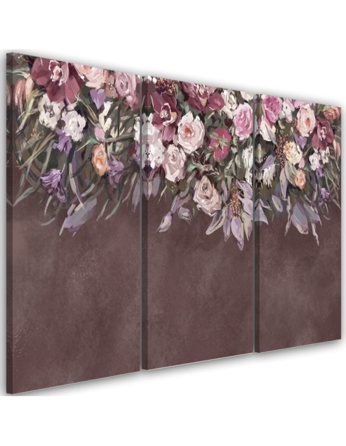 Canvas print for bedroom - Bouquets of falling flowers | FEEBY