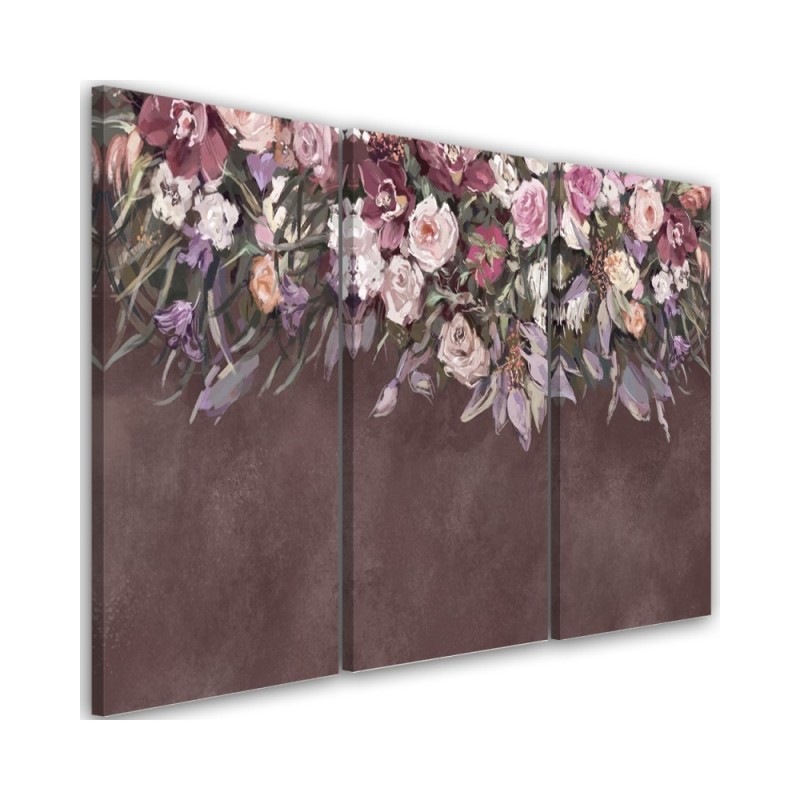 Canvas print for bedroom - Bouquets of falling flowers | FEEBY