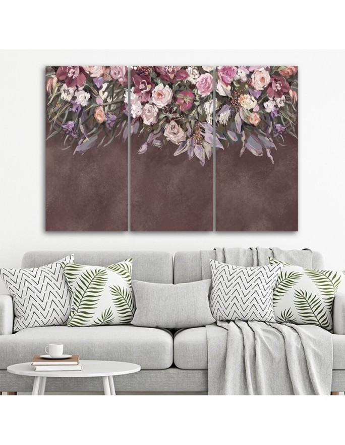 Canvas print for bedroom - Bouquets of falling flowers | FEEBY