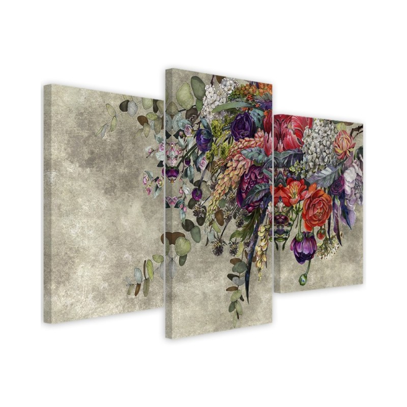 3-part painting for the bedroom - Bouquet of flowers | FEEBY