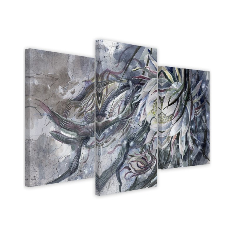 3-part Canvas painting for bedroom - Queen of the night flower | FEEBY