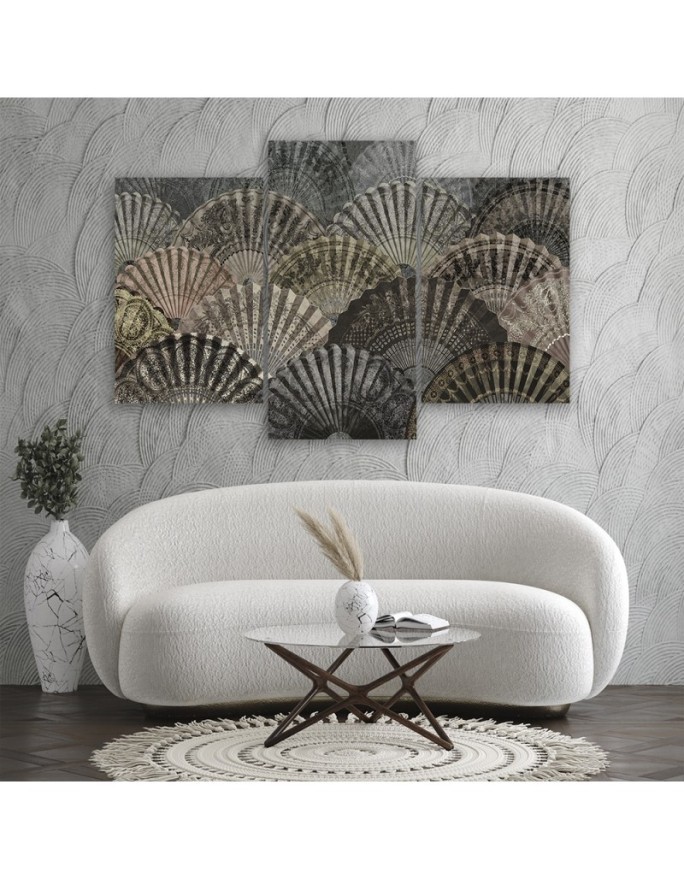 3-part Canvas painting for bedroom - Luxury fans | FEEBY