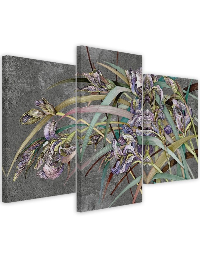 Wall painting - Irises flowers in the wind | FEEBY