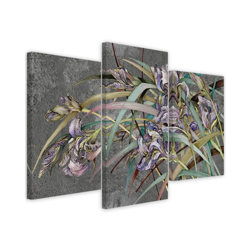 Wall painting - Irises flowers in the wind | FEEBY
