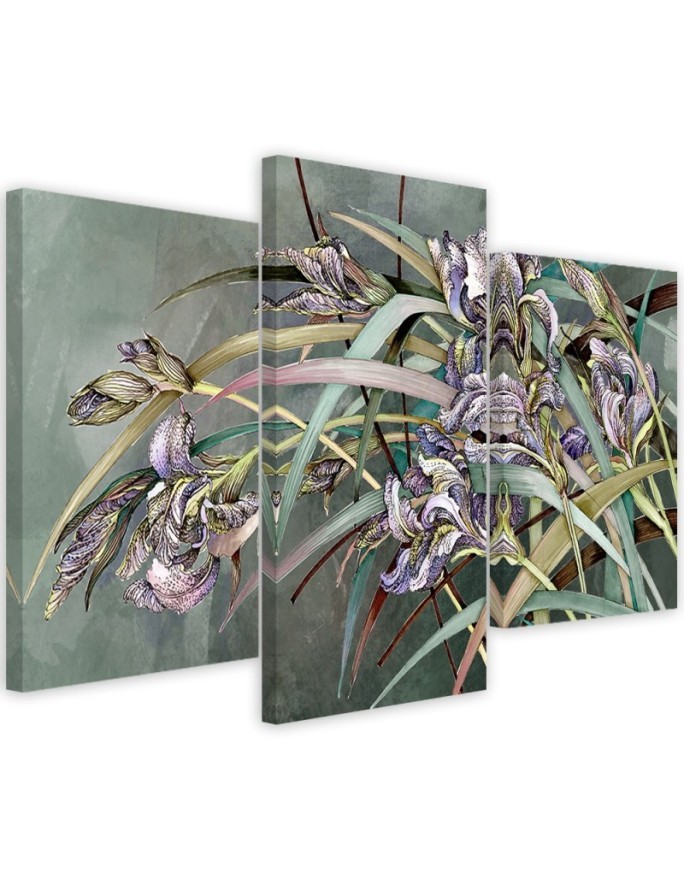 Wall art painting - Irises flowers in the wind | FEEBY