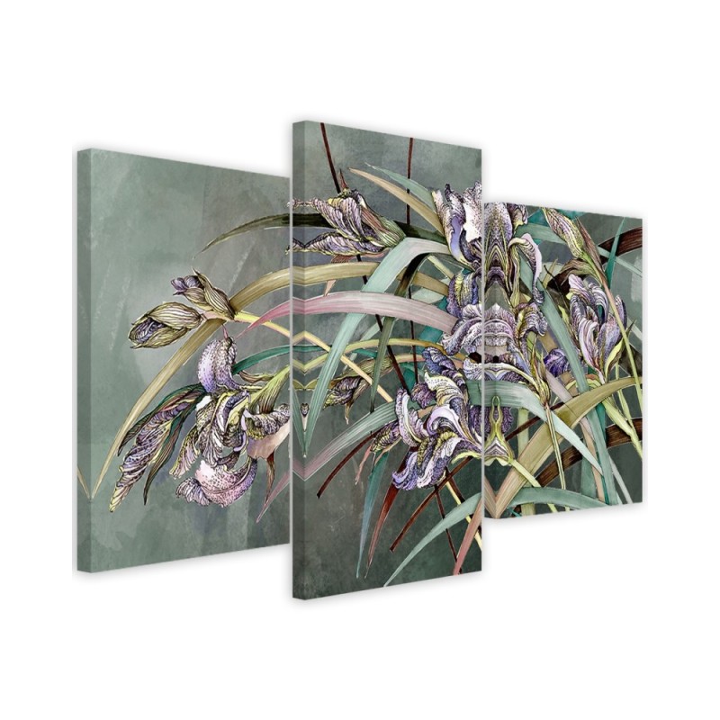 Wall art painting - Irises flowers in the wind | FEEBY