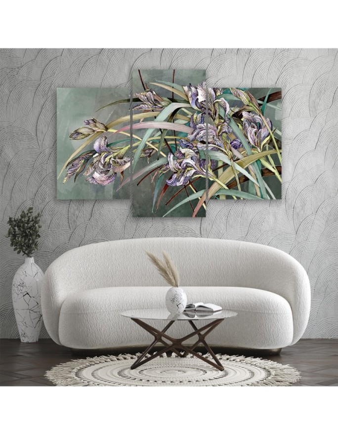 Wall art painting - Irises flowers in the wind | FEEBY