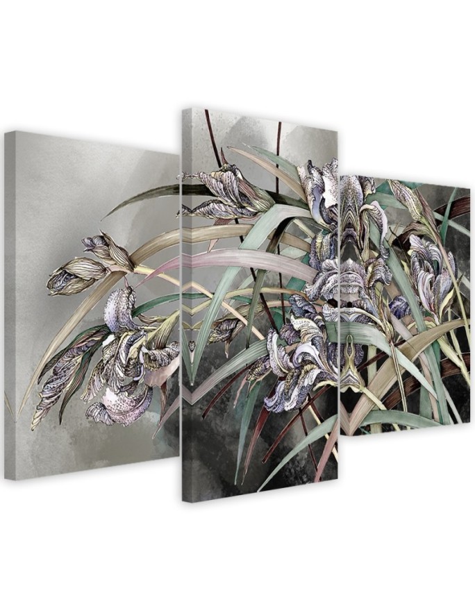 Flowers Irises in the wind - Modern painting for the bedroom | FEEBY