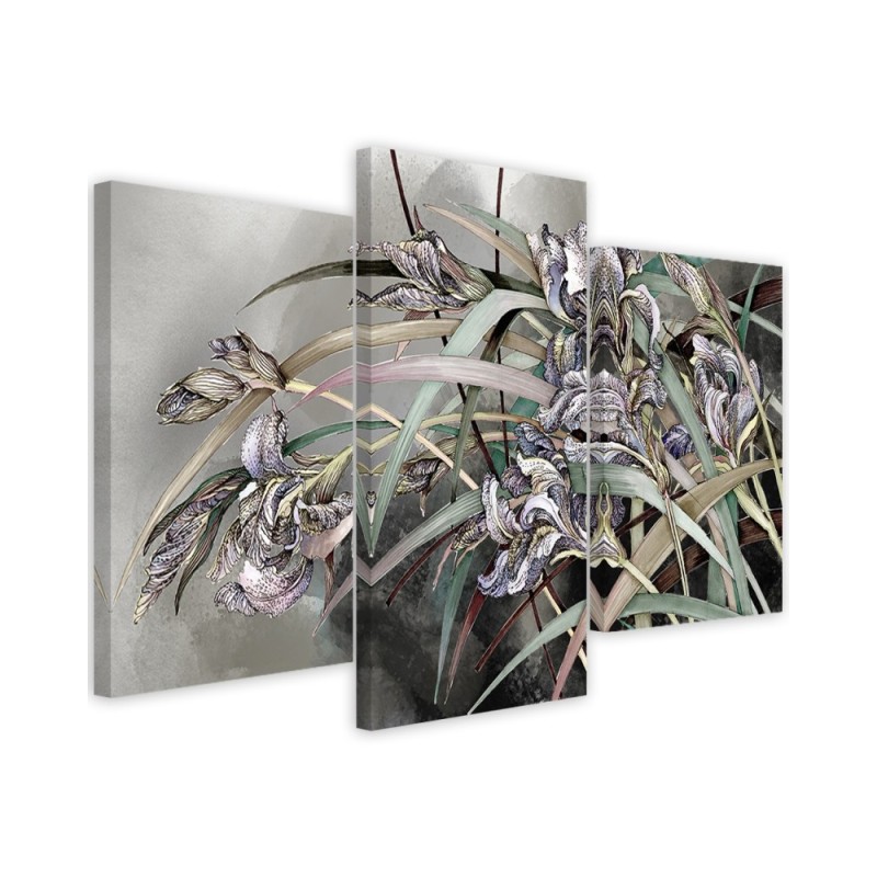 Flowers Irises in the wind - Modern painting for the bedroom | FEEBY