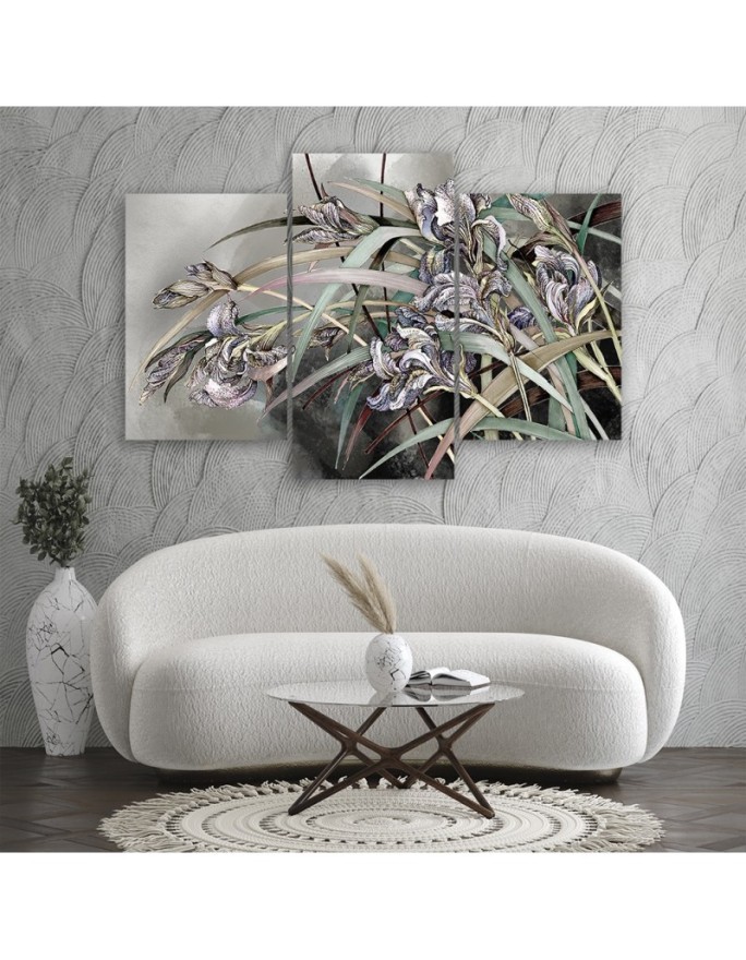 Flowers Irises in the wind - Modern painting for the bedroom | FEEBY