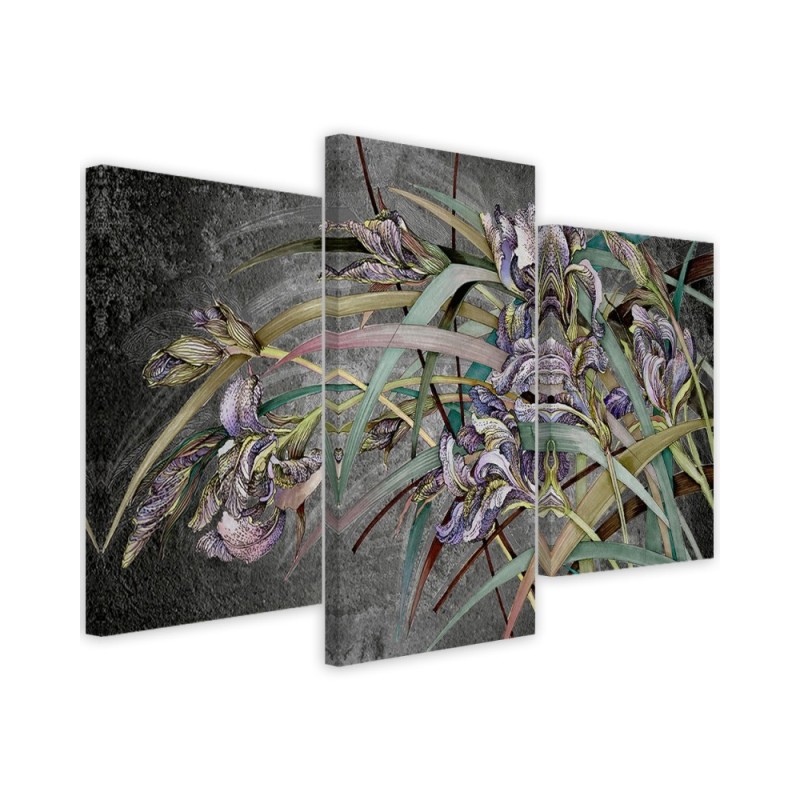 Irises flowers in the wind - Modern Canvas painting for the bedroom | FEEBY