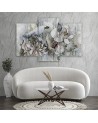 Flowers of the sacred lotus - 3 part canvas painting | FEEBY