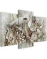 Flowers of the sacred lotus - 3-piece canvas painting | FEEBY