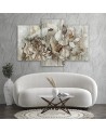 Flowers of the sacred lotus - 3-piece canvas painting | FEEBY