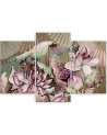Holy lotus and fans - 3 part canvas painting | FEEBY