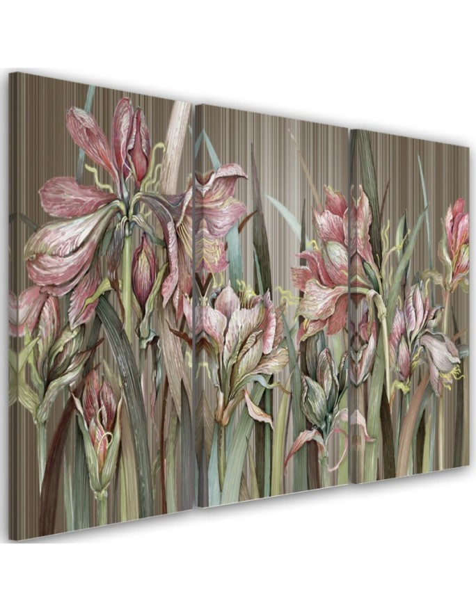 Irises flowers - 3 part canvas painting | FEEBY