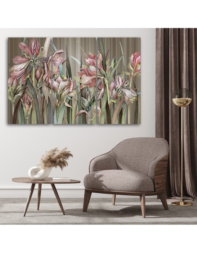 Irises flowers - 3 part canvas painting | FEEBY