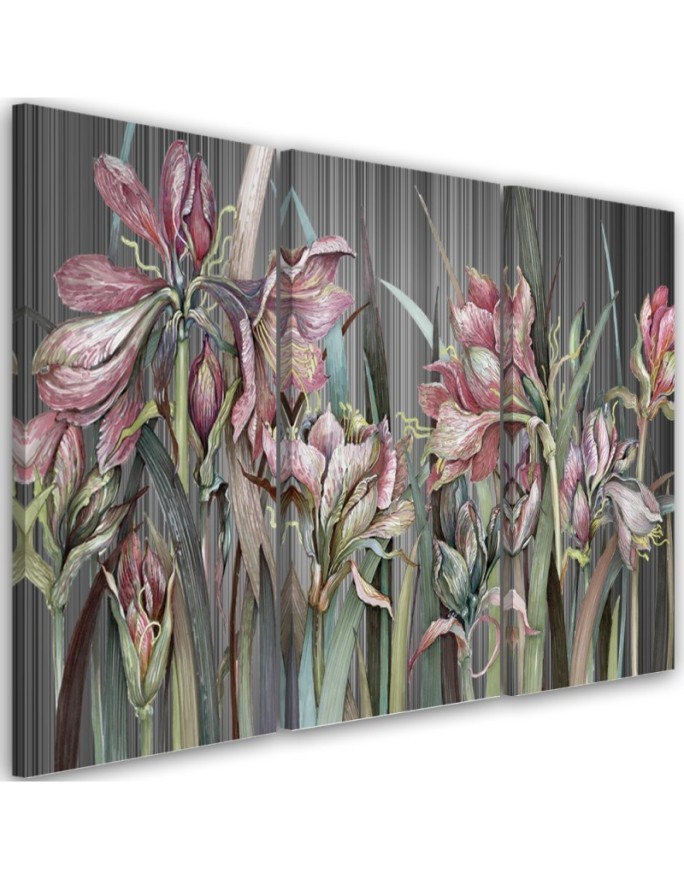 Flowers Irises - 3 part canvas painting | FEEBY