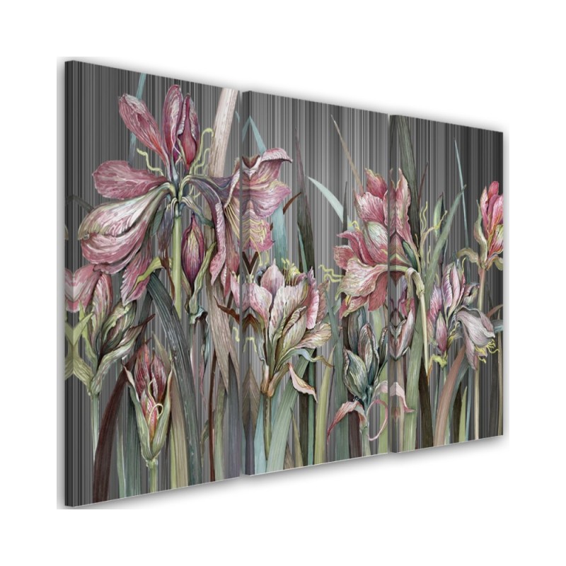 Flowers Irises - 3 part canvas painting | FEEBY