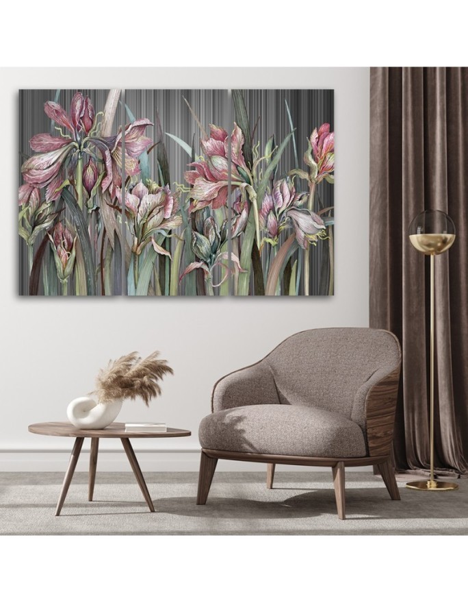 Flowers Irises - 3 part canvas painting | FEEBY