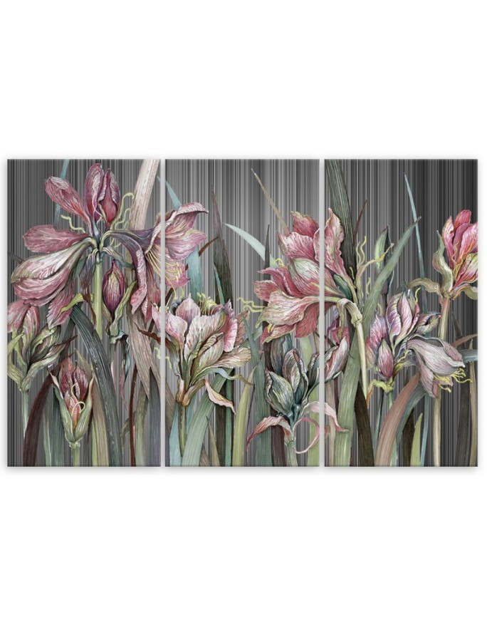 Flowers Irises - 3 part canvas painting | FEEBY