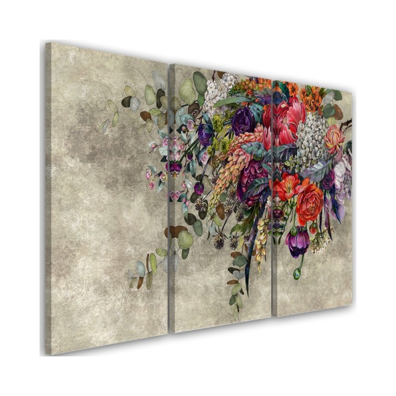 Bouquet of flowers - 3-part painting on canvas | FEEBY