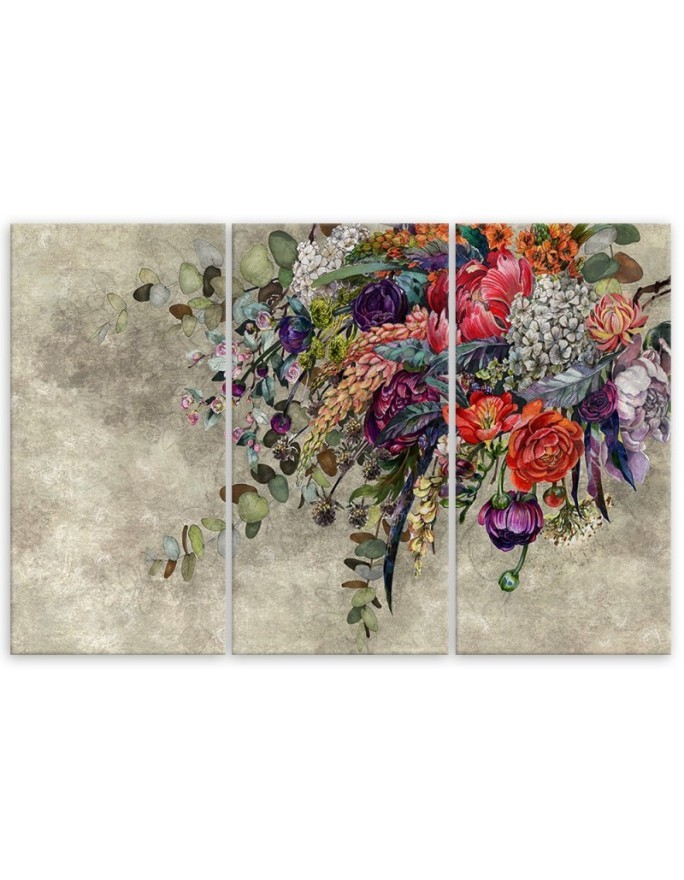 Bouquet of flowers - 3-part painting on canvas | FEEBY