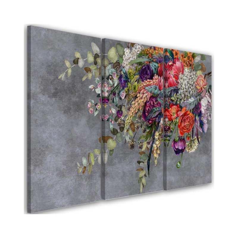 Bouquet of flowers - 3-piece painting for living room | FEEBY
