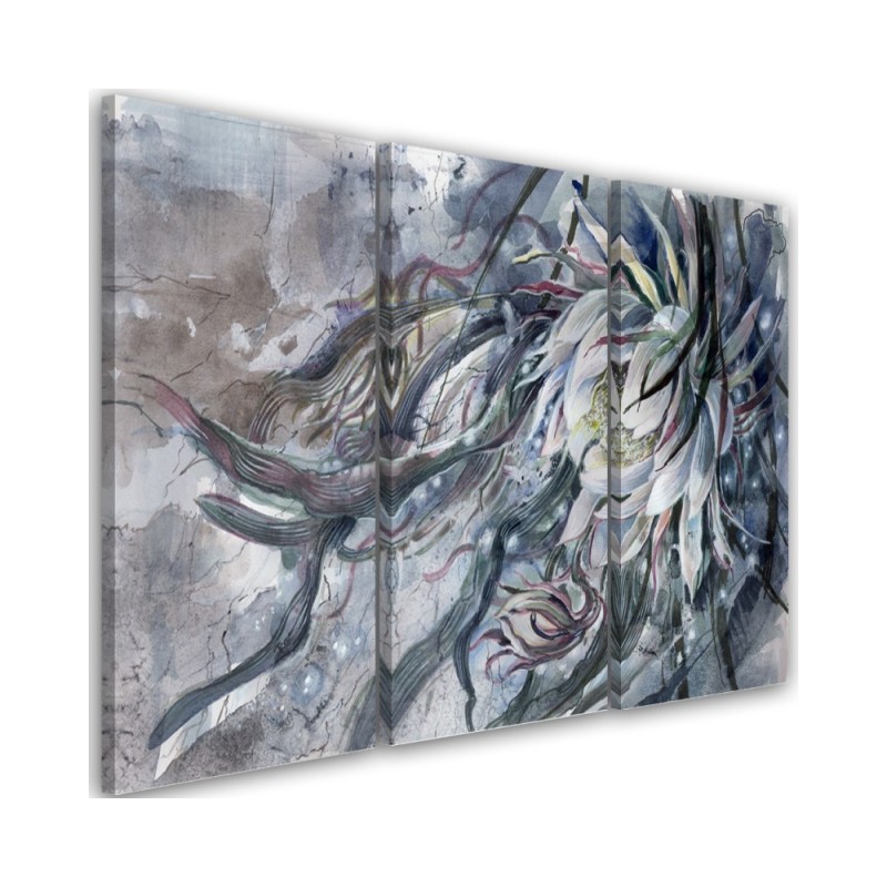 Flower of the queen of the night - Canvas print for the living room 3-part | FEEBY