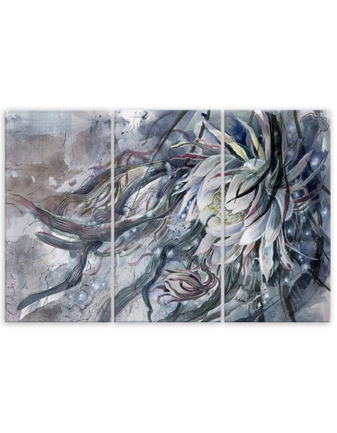 Flower of the queen of the night - Canvas print for the living room 3-part | FEEBY