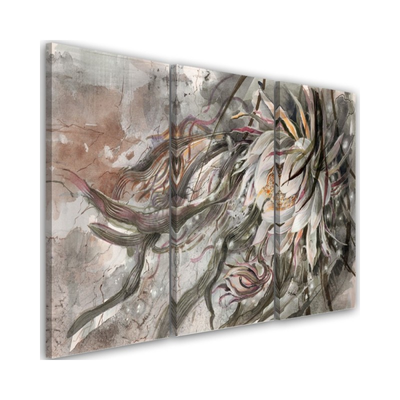 Flower of the queen of the night - Canvas print for living room 3-part | FEEBY