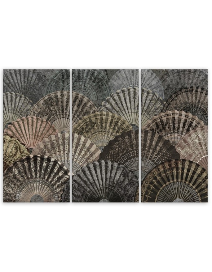 Luxury fans - Modern 3 part Canvas painting | FEEBY