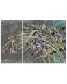 Irises flowers in the wind - Modern 3-part Canvas painting | FEEBY