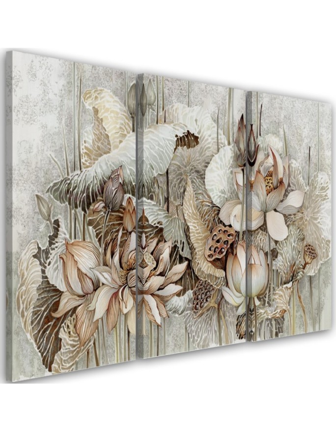 Modern painting for living room - Flowers of the sacred lotus | FEEBY