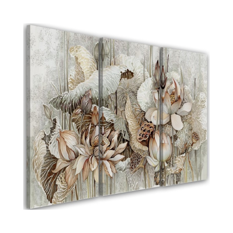 Modern painting for living room - Flowers of the sacred lotus | FEEBY