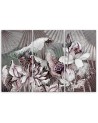 Modern painting for bedroom - Holy lotus and fans | FEEBY